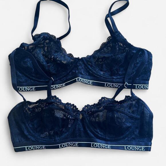 Two Lounge black lace bralette's size 34c EUC - Picture 1 of 3